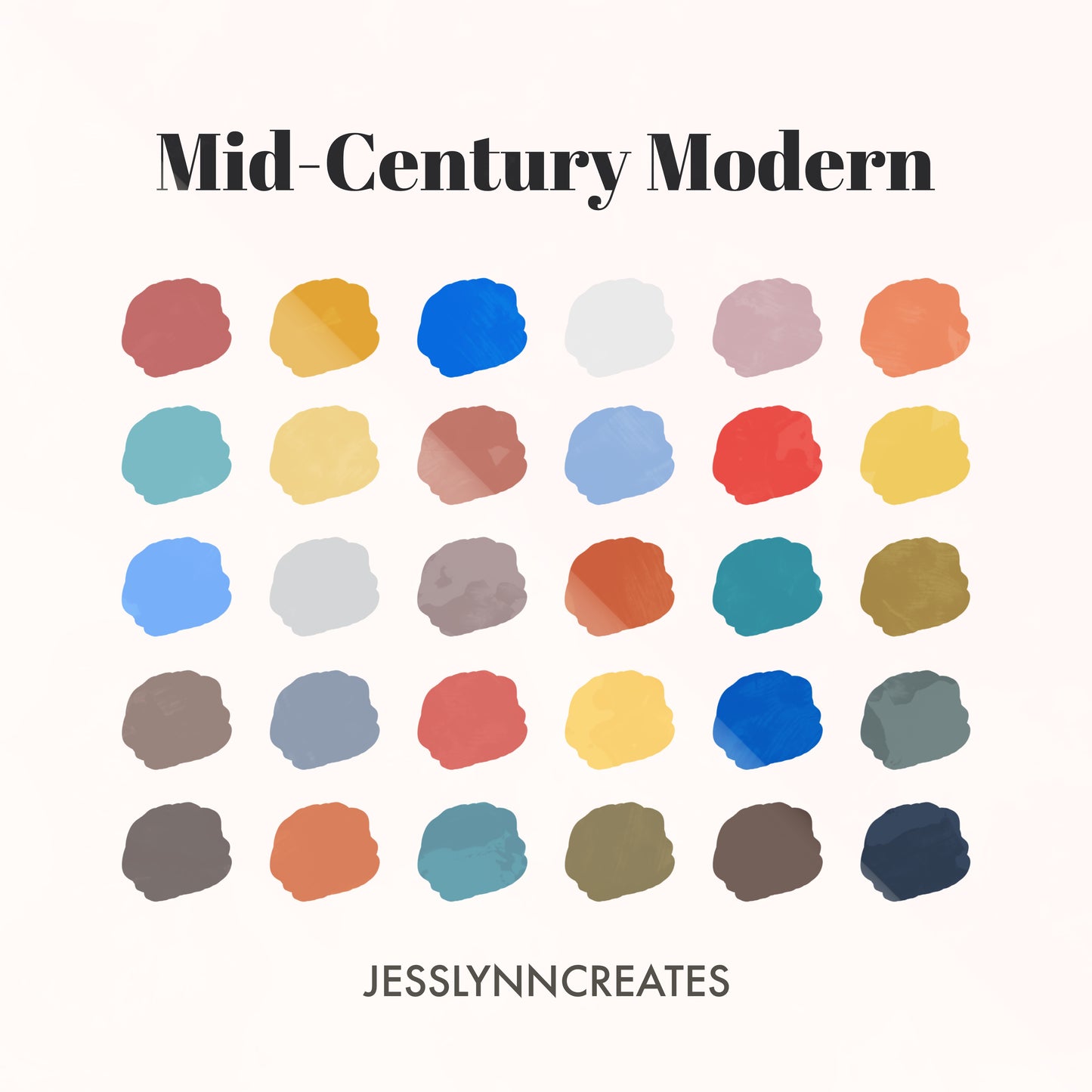 Mid-Century Modern Procreate Palette