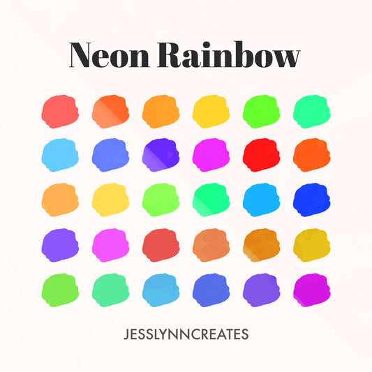 Neon Rainbow Procreate Palette