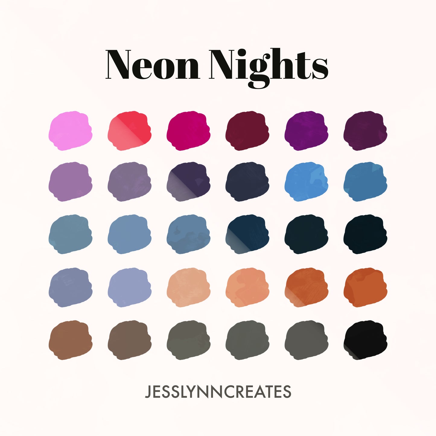Neon Nights Procreate Palette