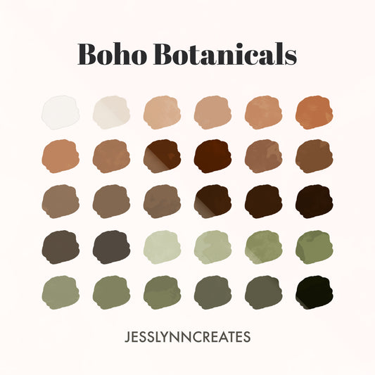 Boho Botanicals Procreate Palette