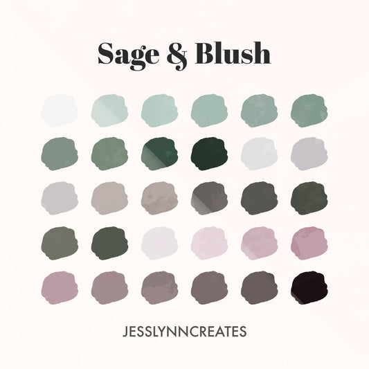 Sage + Blush Procreate Palette