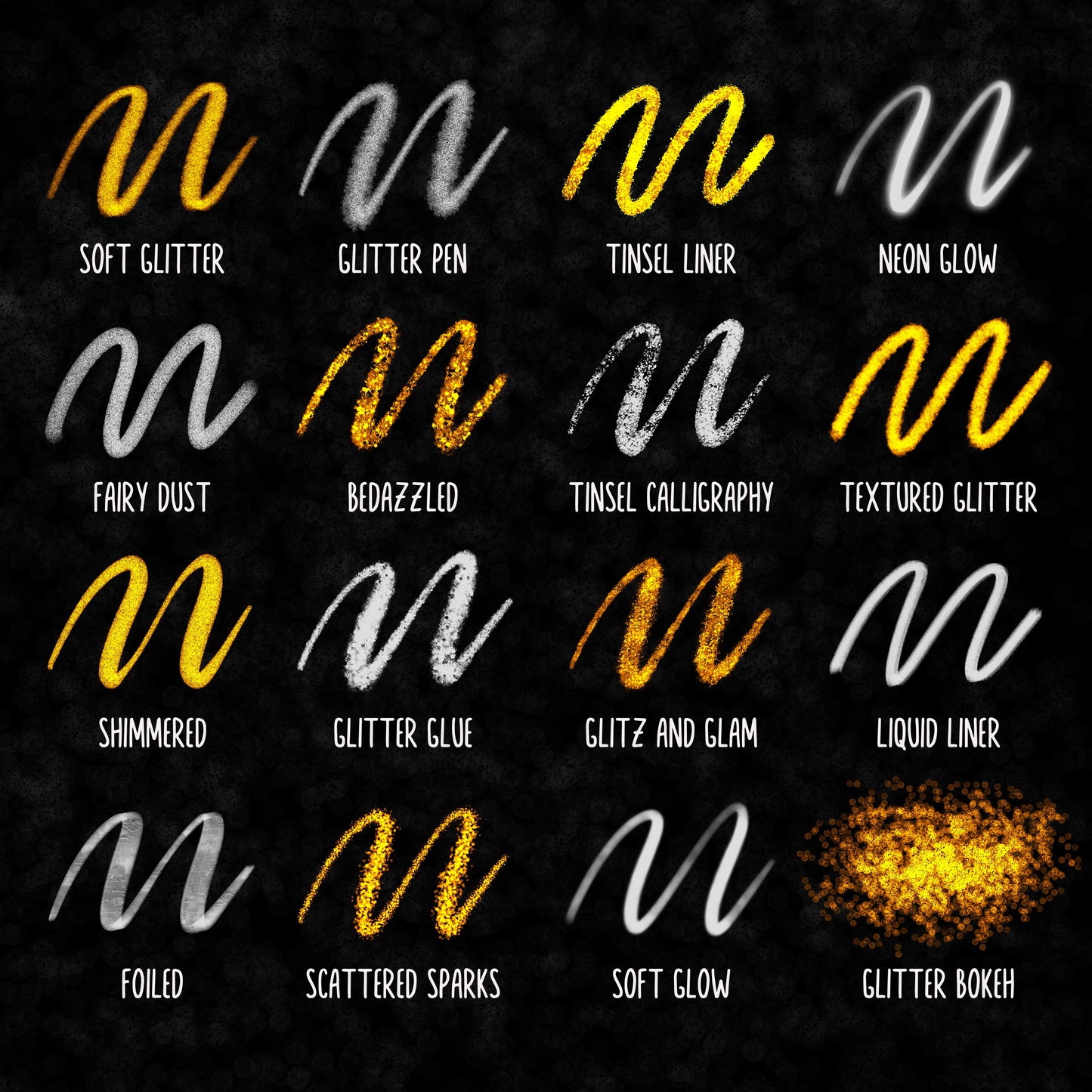 Glitter Lettering Procreate Brushes