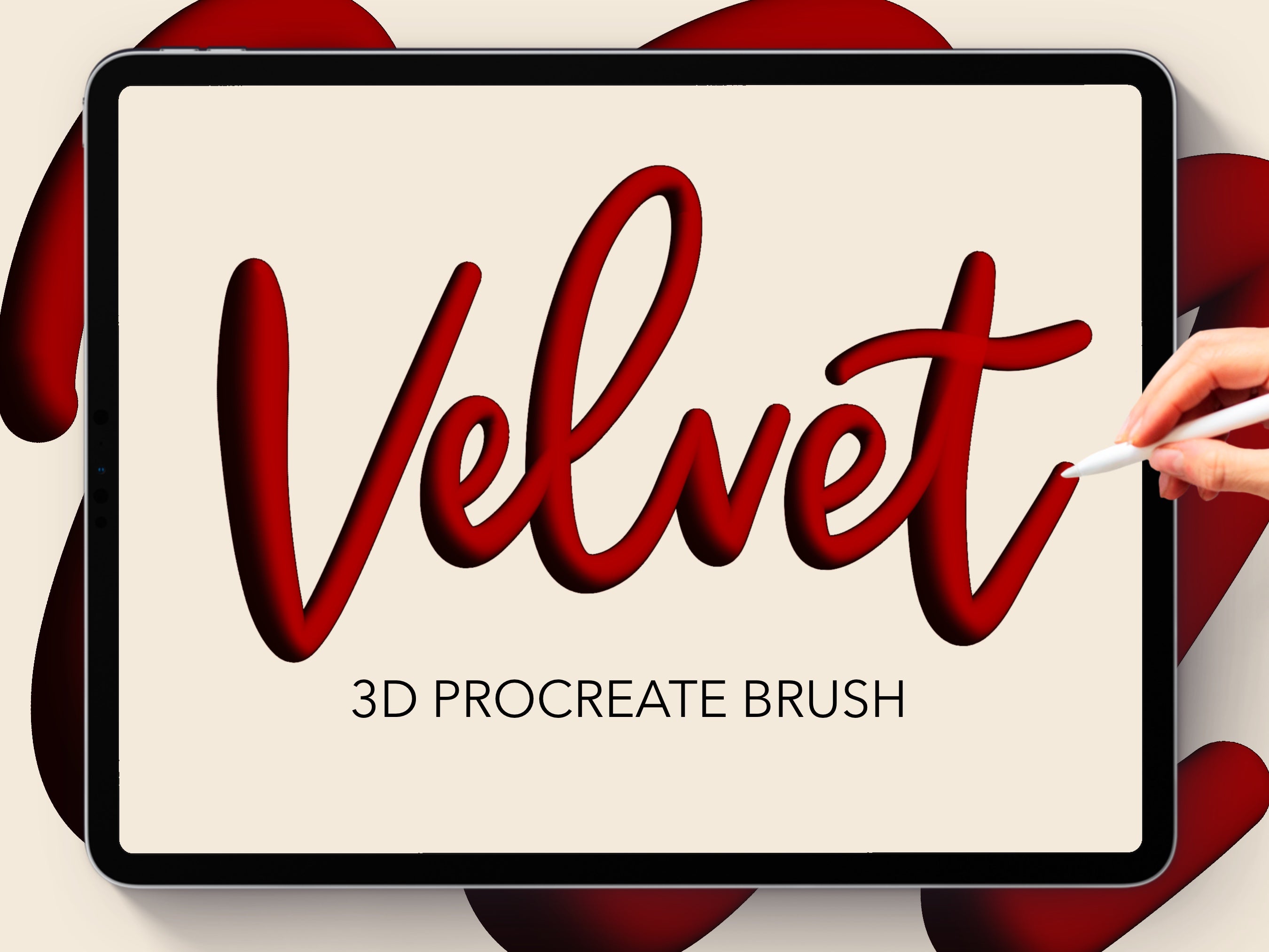 Velvet Lettering Velvet 3D Lettering Procreate Brush | Jess Lynn