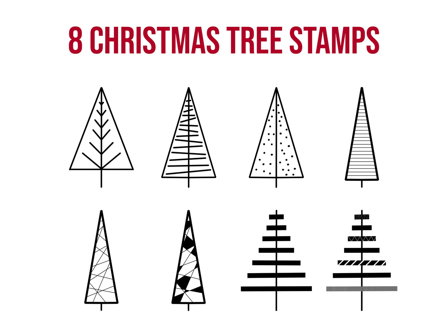 Christmas Tree Doodle Stamps